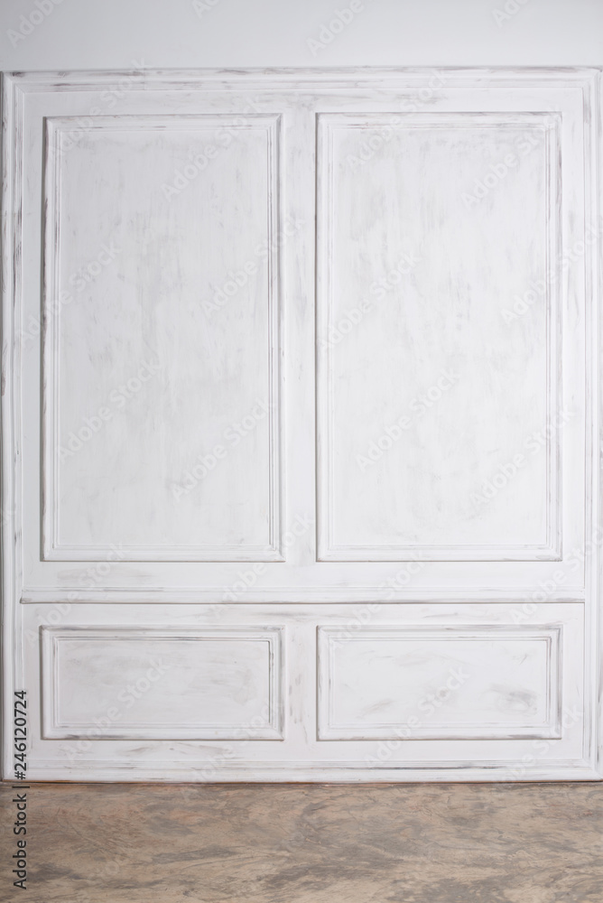 Empty interior with white wall panels Empty interior with white wall panels
