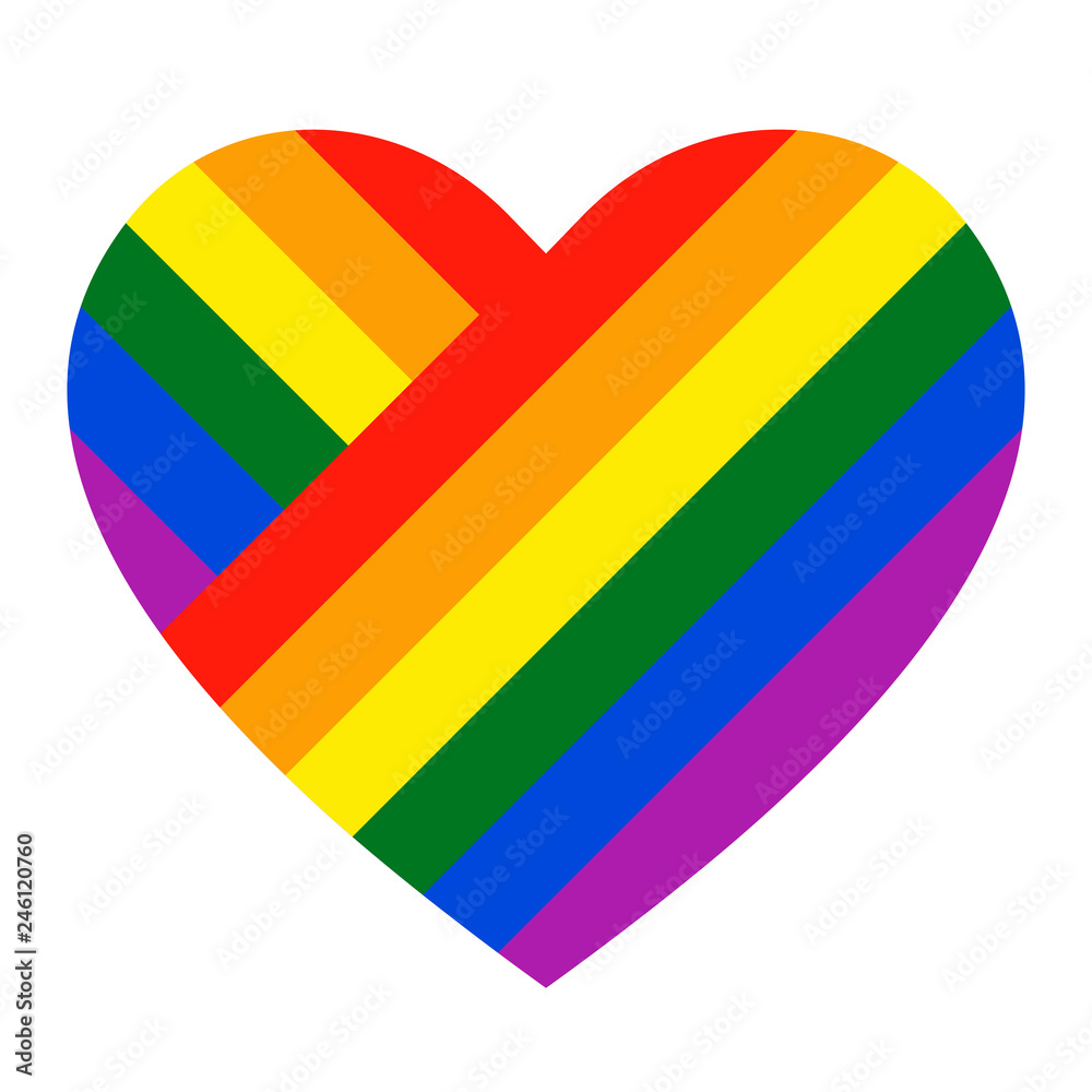 Rainbow heart icon. LGBT flag, symbol. LGBT heart. Isolated vector ...