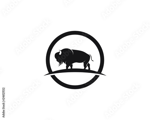Bison logo icon vector template illustration