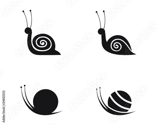 snail logo template vector icon