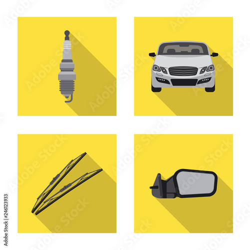 Vector design of auto and part sign. Collection of auto and car stock symbol for web.
