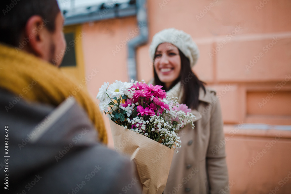 men give flower girl