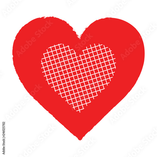 Red heart vector design for valentine's day.