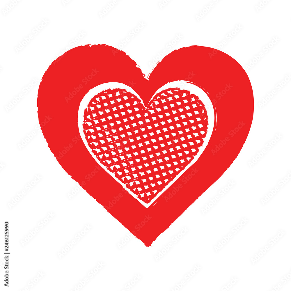 Red heart vector design for valentine's day.