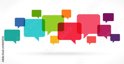 colored speech bubbles