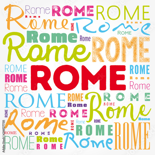 Rome wallpaper word cloud, travel concept background