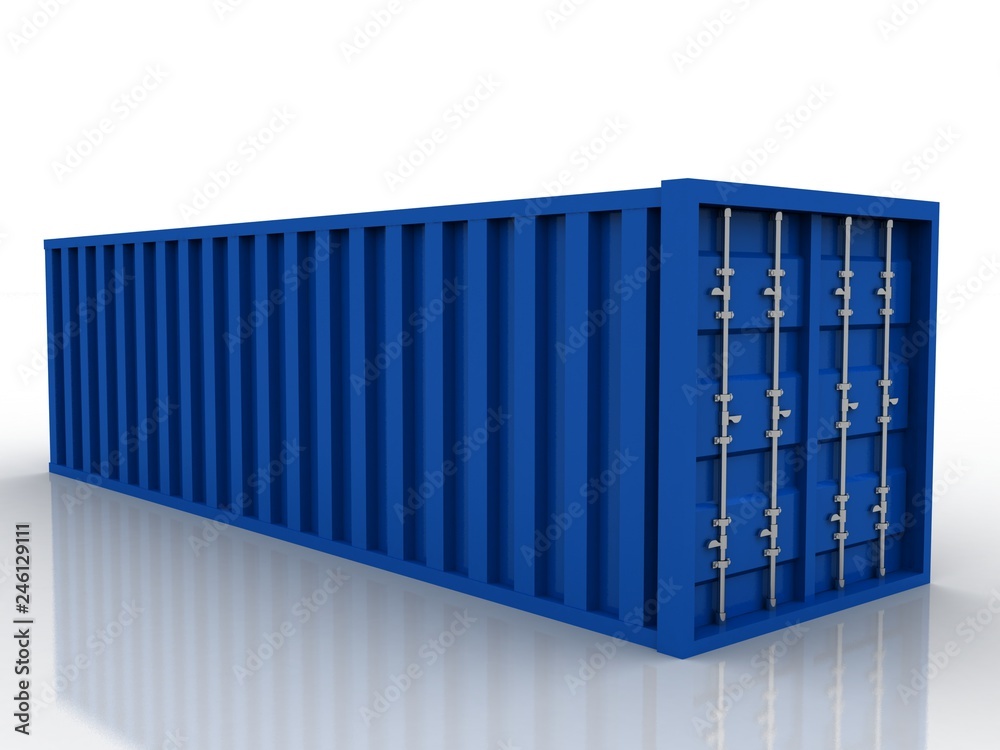 Container export. 3d illustration