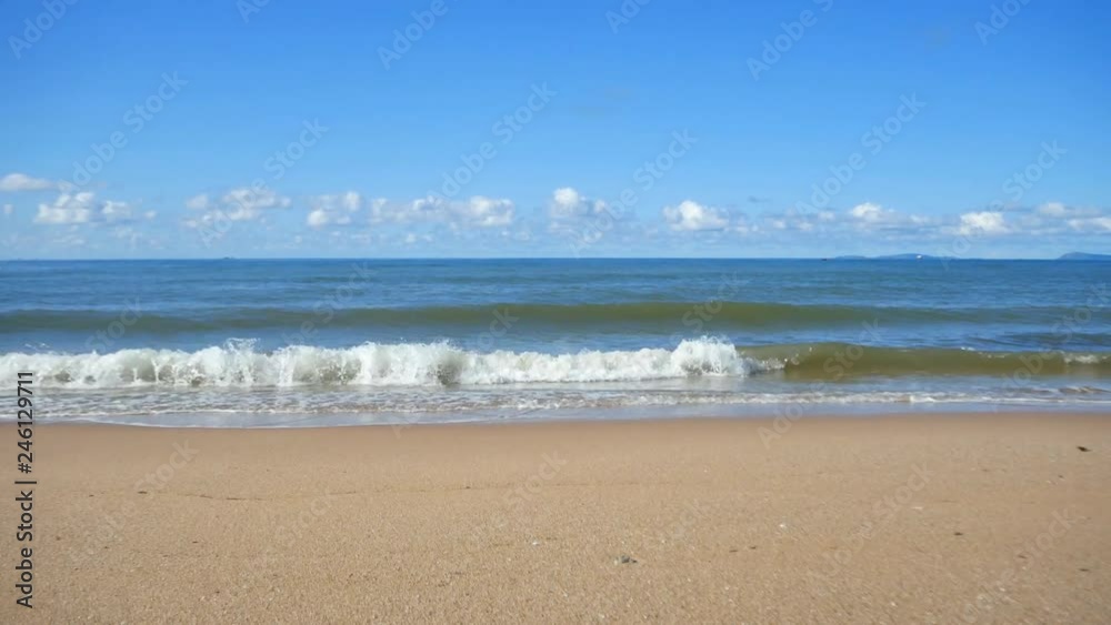 Beautiful long beach with blue sky in rayong thailand Beautiful long beach with blue sky in rayong thailand