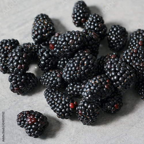 Fresh blackberries on a table