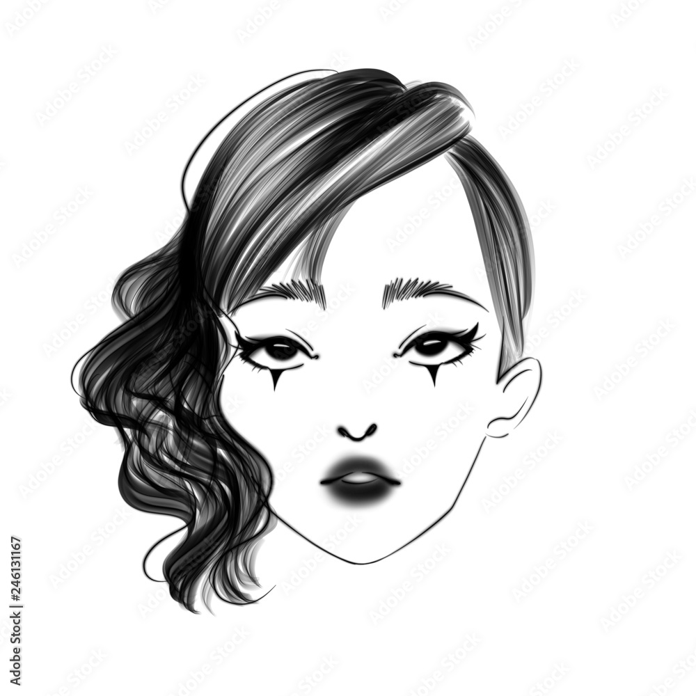 face of a beautiful girl with circus theme makeup face of a beautiful girl with circus theme makeup