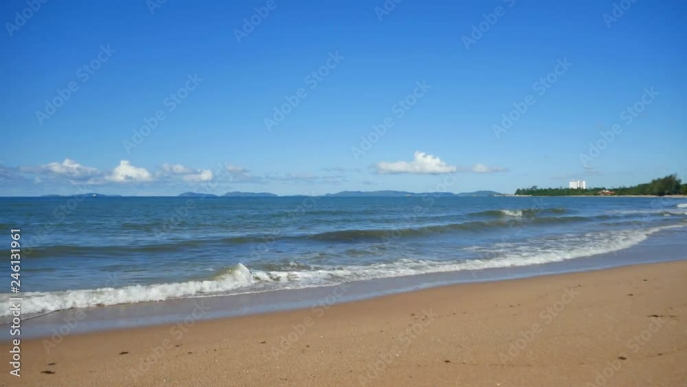 Beautiful long beach with blue sky in rayong thailand Beautiful long beach with blue sky in rayong thailand