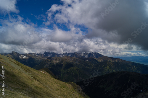 Panorama of mountain Slovakia.Tatransky narodny park. Vysoke Tatry. Poland.
