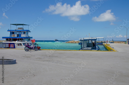 Wallpaper Mural the mooring of boats and ships on the island of Maldives Torontodigital.ca