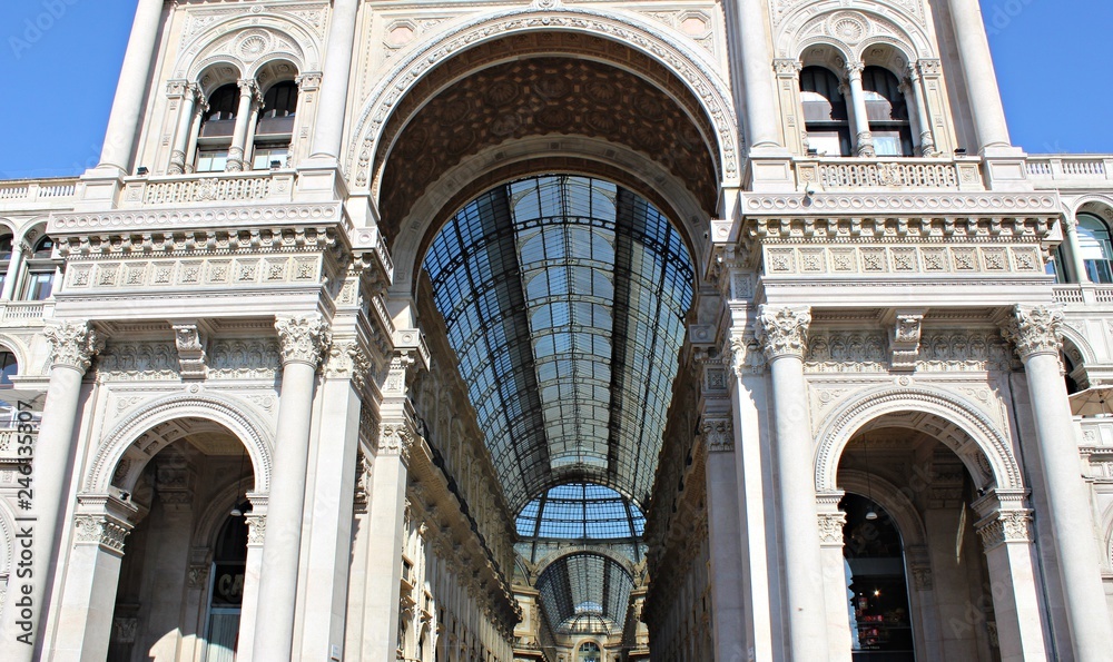 Italy, Milan: Detail of Vittorio Emanuele Gallery.