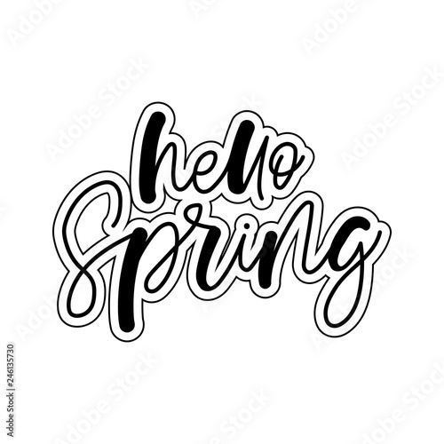 Spring lettering web banner template. Vector illustration EPS10