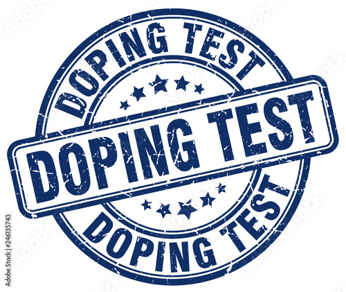 doping test blue grunge stamp