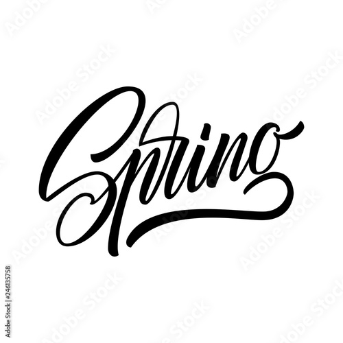 Spring lettering web banner template. Vector illustration EPS10
