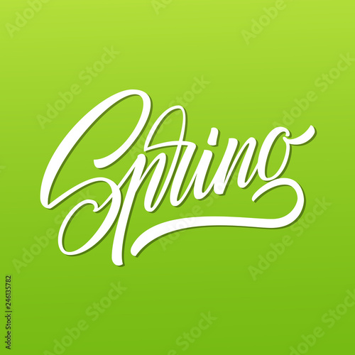 Spring lettering web banner template. Vector illustration EPS10