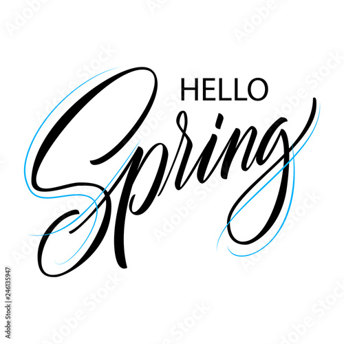 Spring lettering web banner template. Vector illustration EPS10
