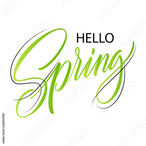 Spring lettering web banner template. Vector illustration EPS10