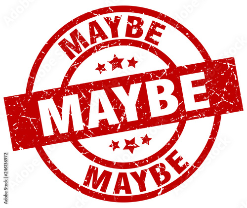 maybe round red grunge stamp