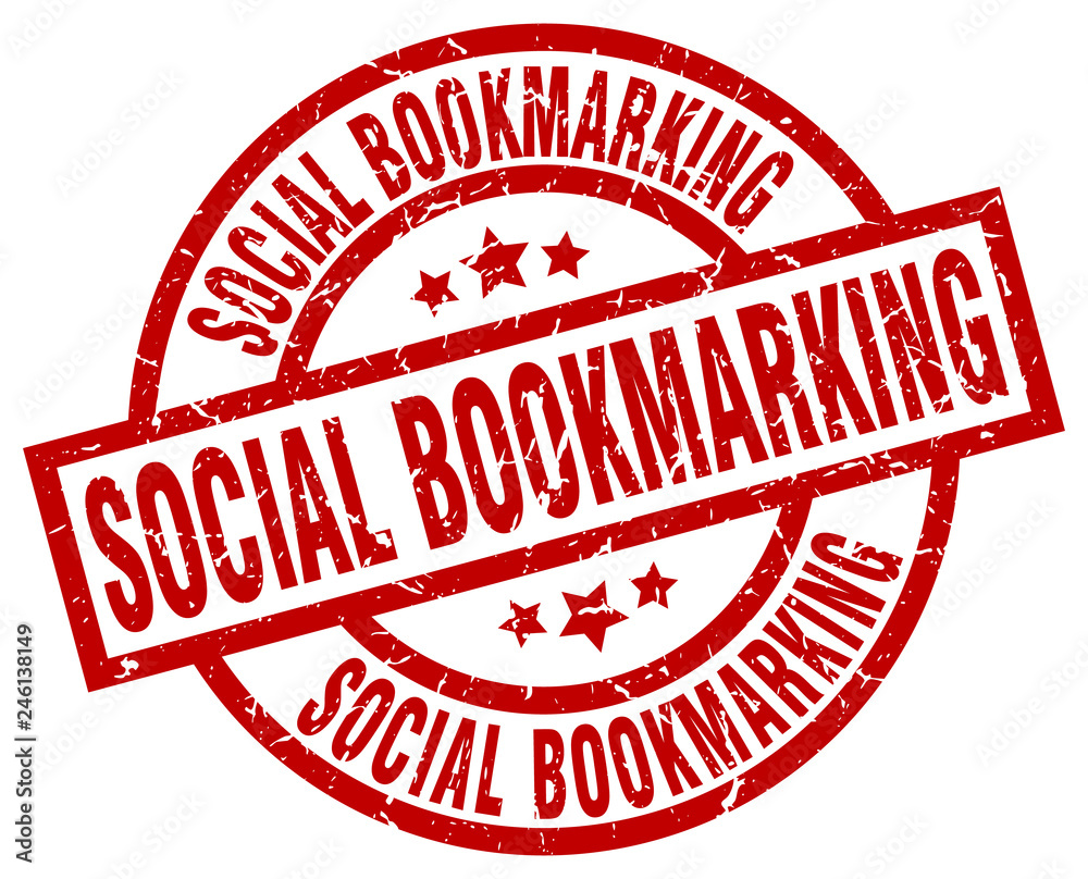 social bookmarking round red grunge stamp social bookmarking round red grunge stamp