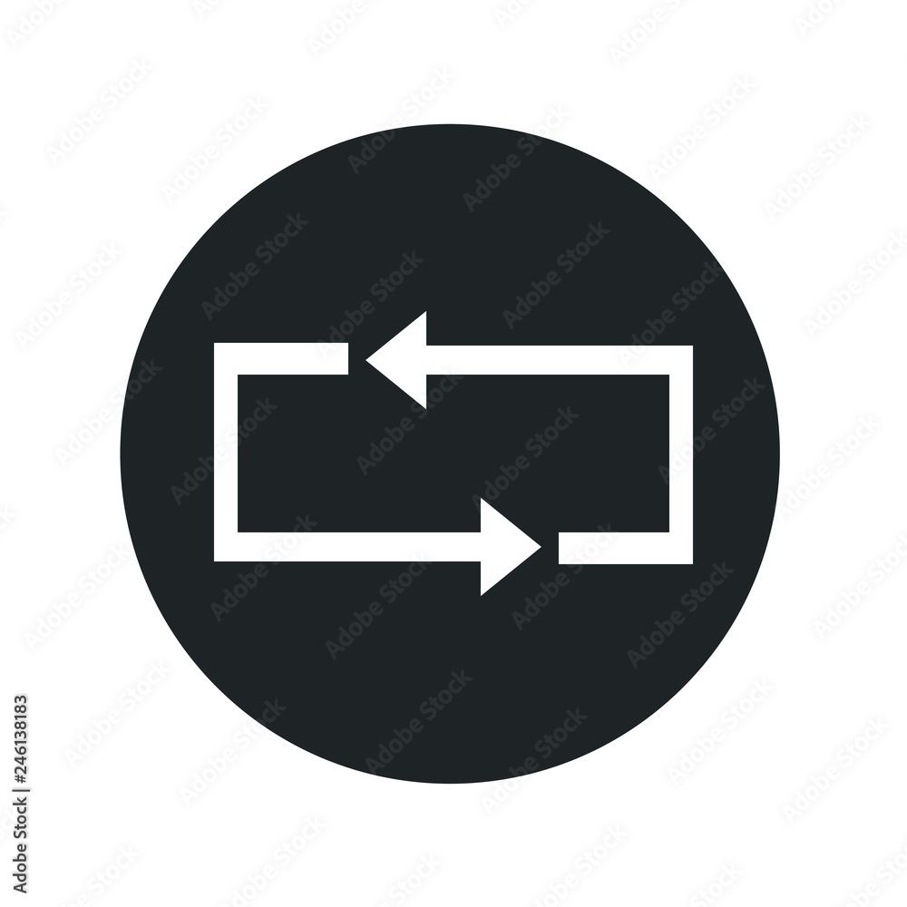 Simple black icon on white background. Repeat icon. Vector illustration web design element. Simple black icon on white background. Repeat icon. Vector illustration web design element.