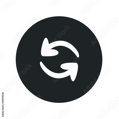 Simple black icon on white background. Repeat icon. Vector illustration web design element. 