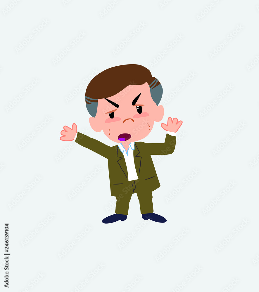 Businessman in casual style argues something with a gesture of discontent. Businessman in casual style argues something with a gesture of discontent.