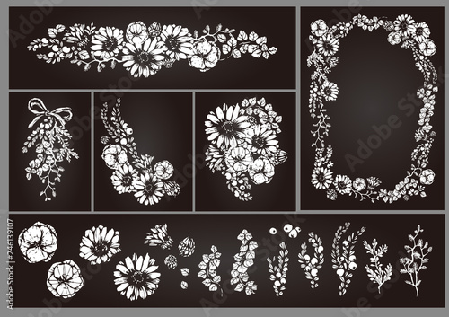 手書き植物の素材　セット