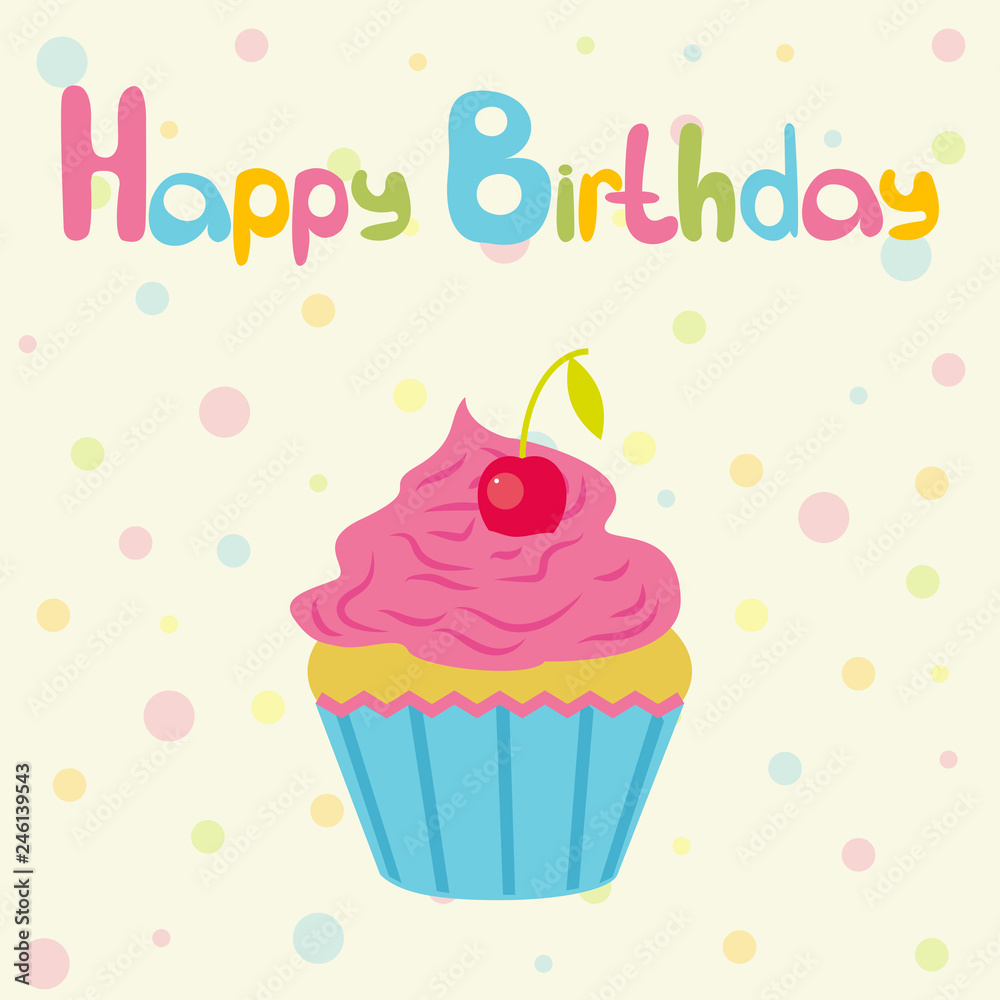 Vector greeting card on the theme of the birthday celebration. Vector greeting card on the theme of the birthday celebration.
