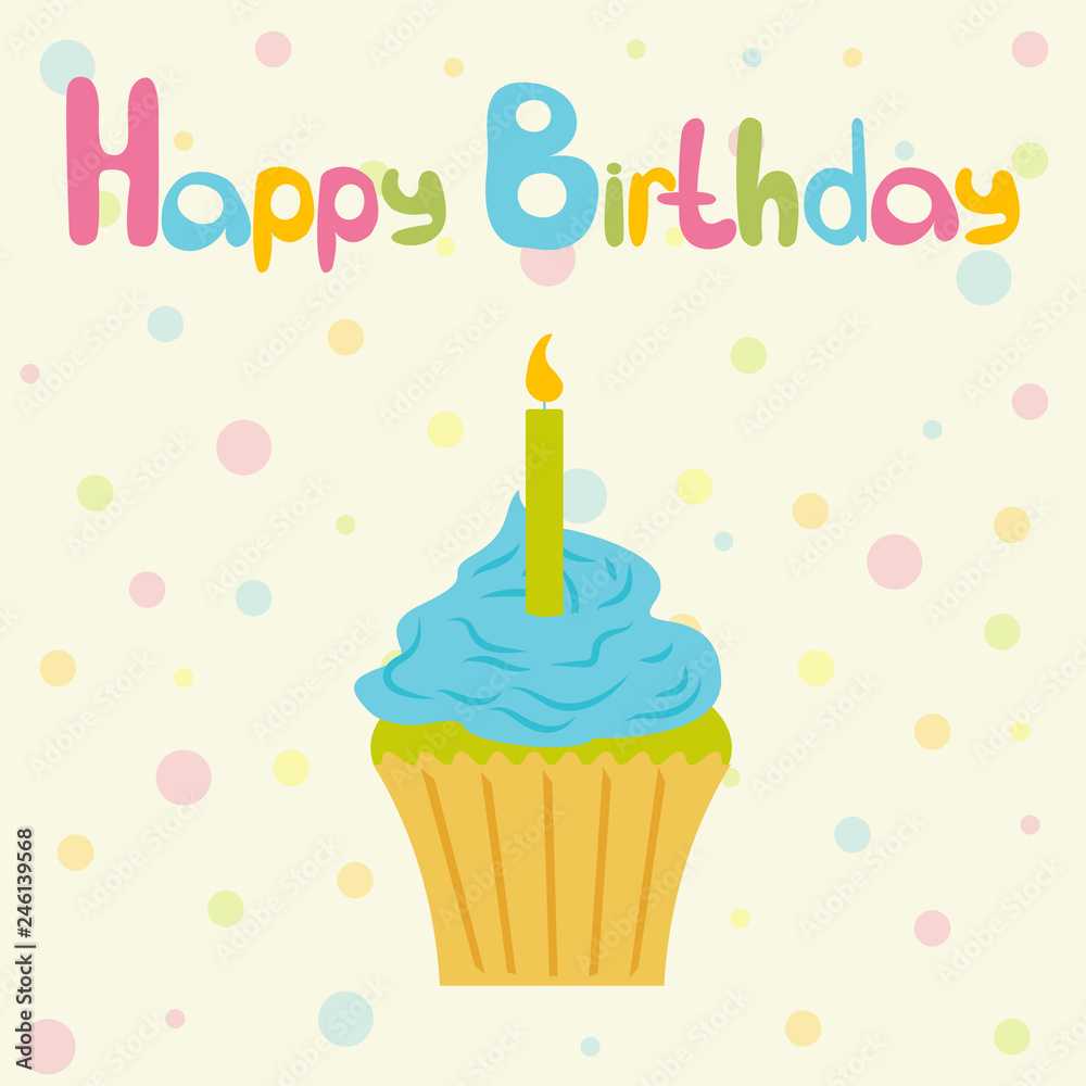 Vector greeting card on the theme of the birthday celebration. Vector greeting card on the theme of the birthday celebration.