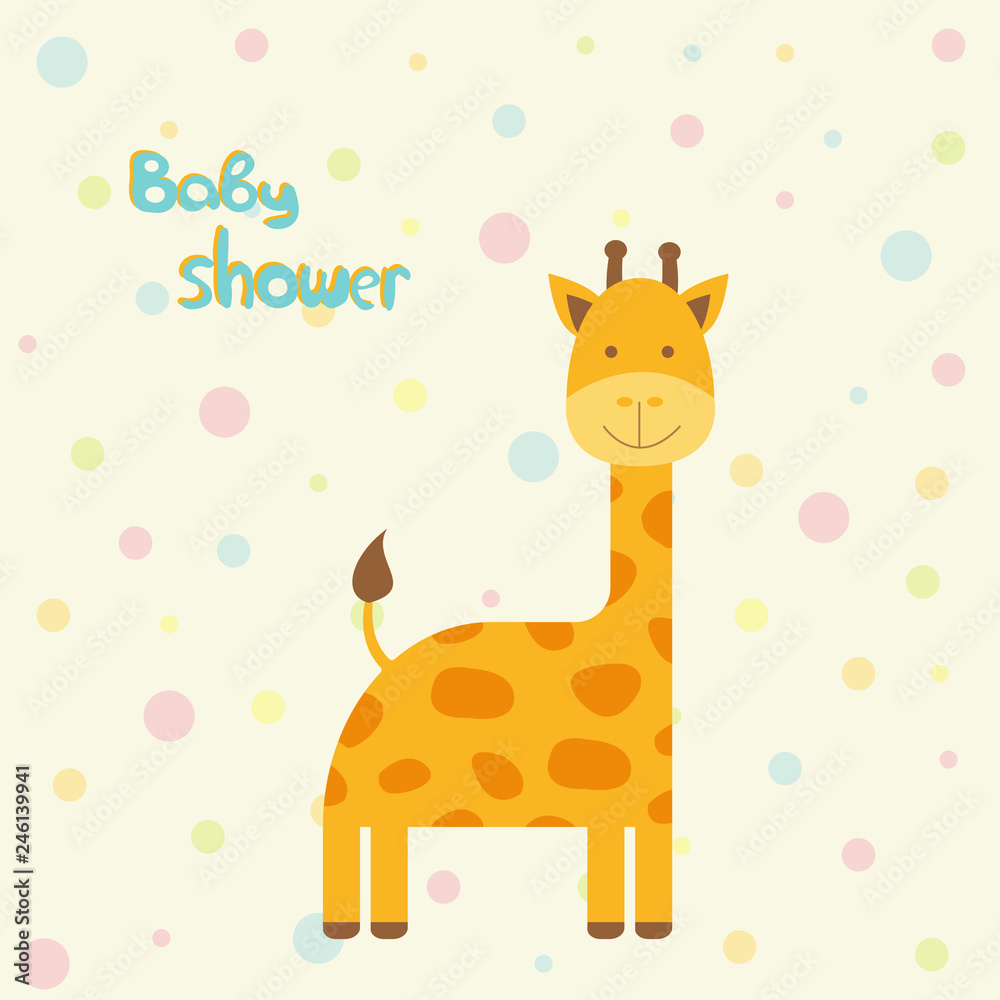Obraz premium Wektor kartkę z życzeniami na temat baby shower.