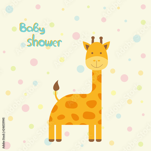 Vector greeting card on the theme of the baby shower.