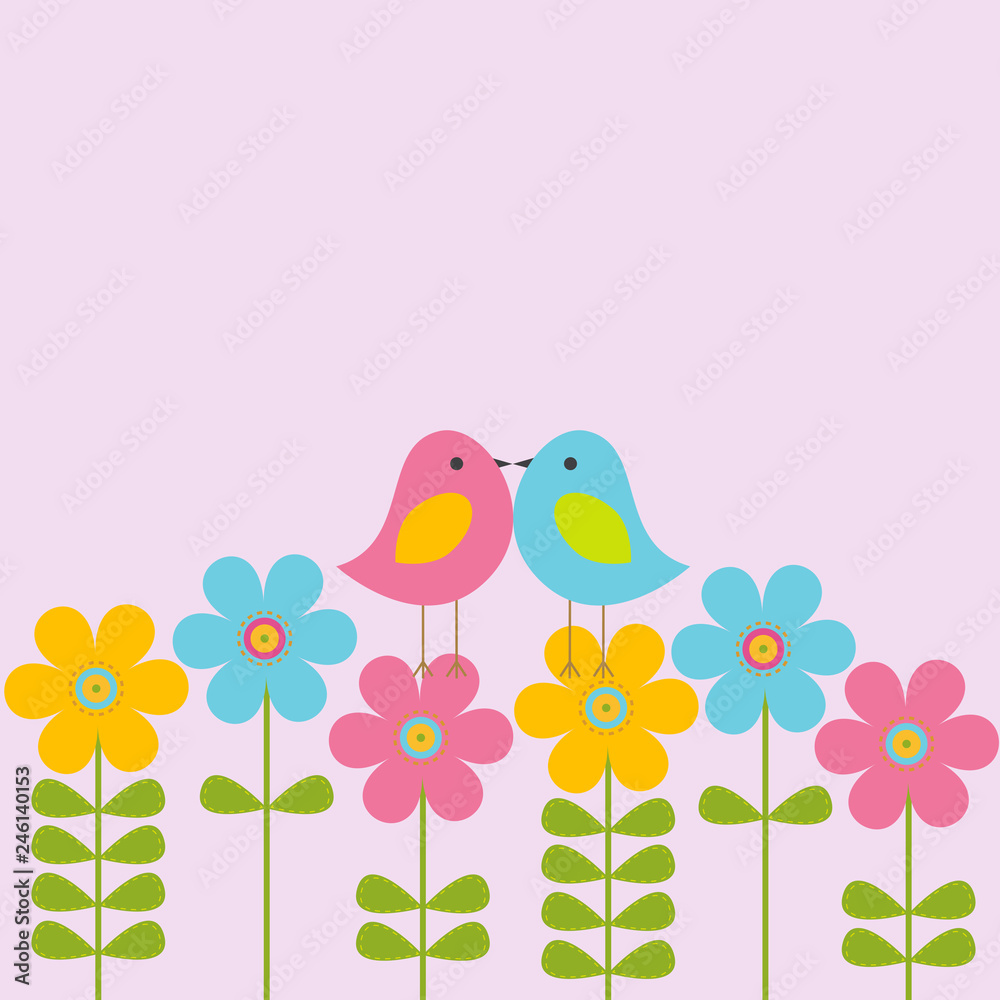 Naklejka premium Vector postcard frame on the romantic theme.