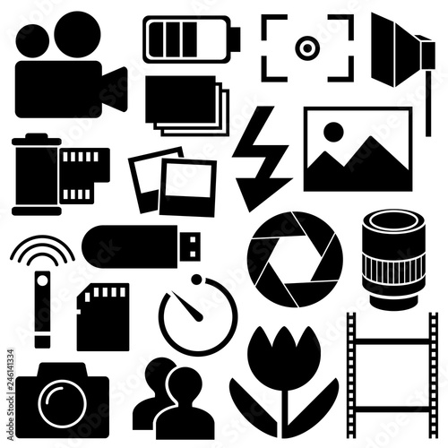 Photography vector icon set.