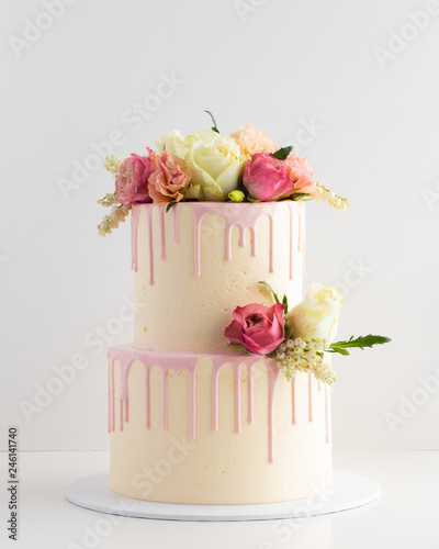 Pink Drip Cake