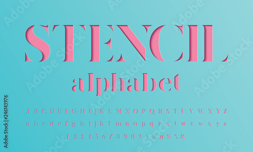 Color paper cut alphabet design