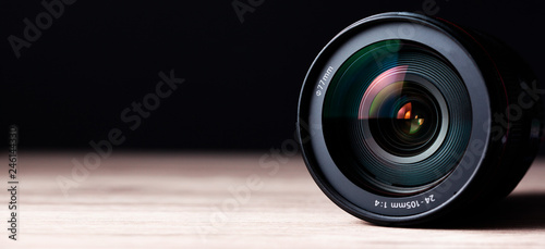 camera lens on table photo