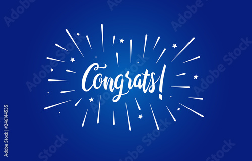 Congratulations Typography Handwritten Lettering Greeting Card Banner