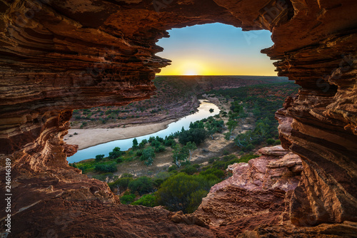 sunrise at natures window in kalbarri national park, western australia 2