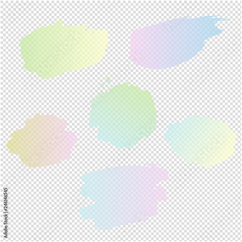 Pastel Blots Set Isolated Transparent Background