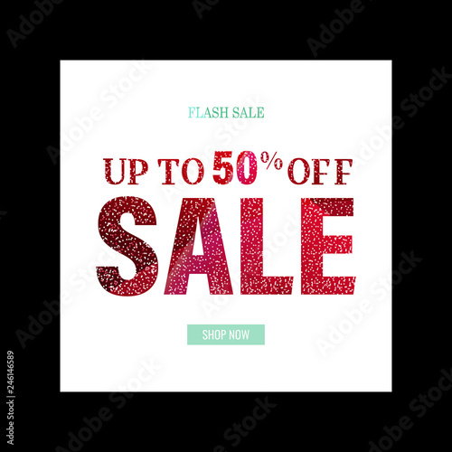 Sale Poster With Glitter