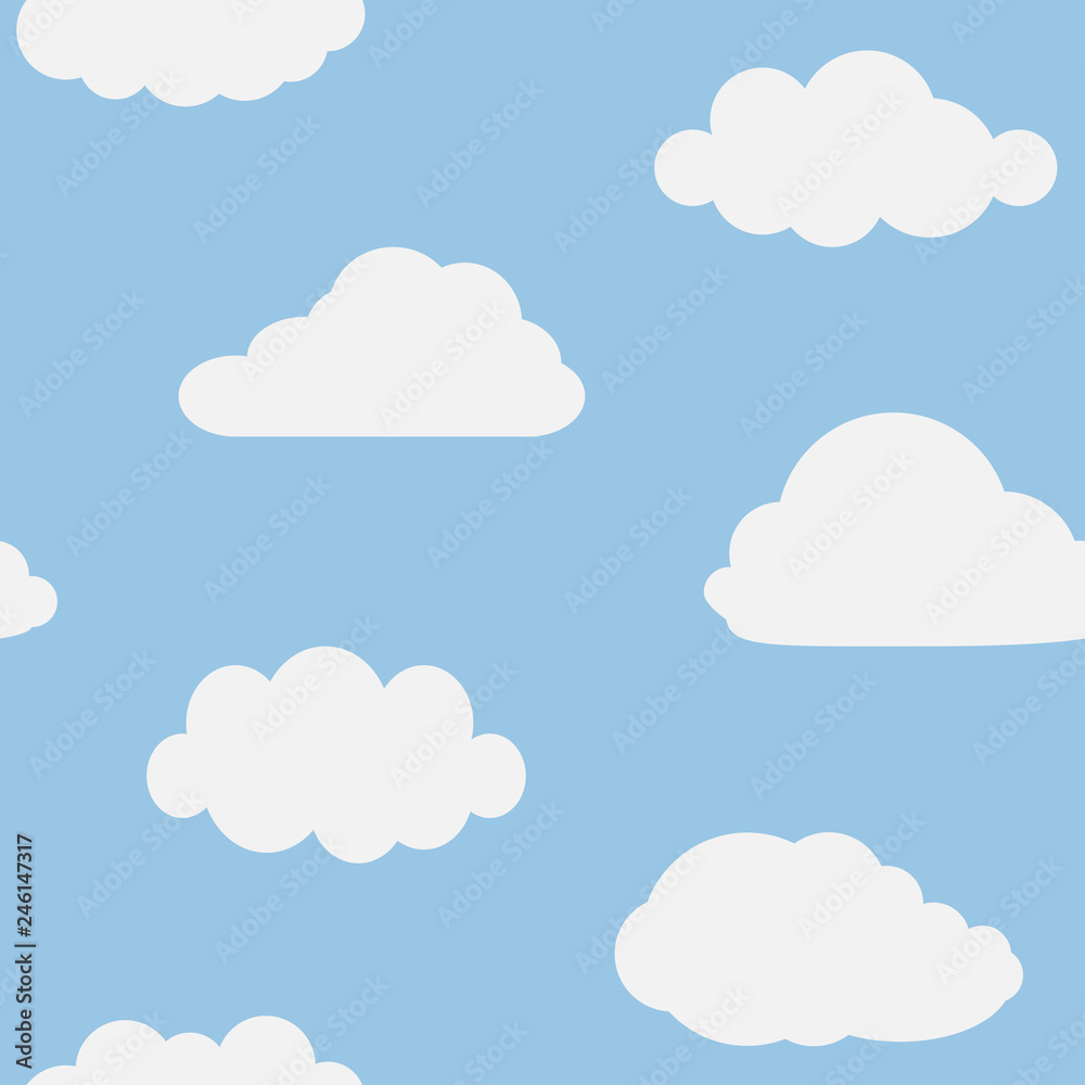 Cloud in sky Seamless Pattern Cartoon for Kid