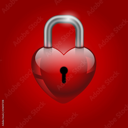 Heart lock, valentine's day icon