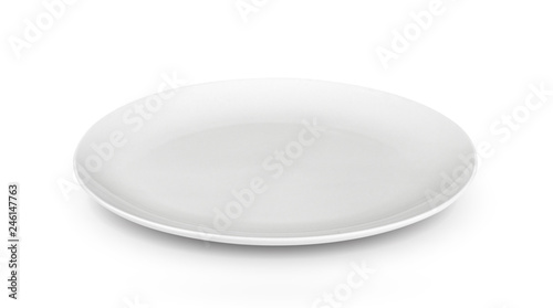 white plate on white background