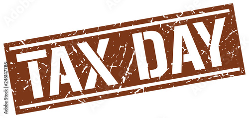 tax day square grunge stamp