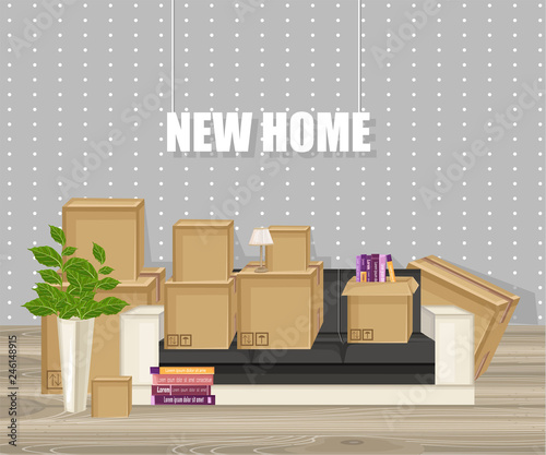 Office, lounge, living room design Vector. Flat style. Sale advertise brochur...