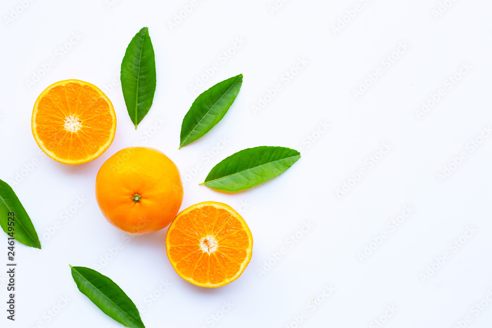 Fresh orange citrus fruit on white. Fresh orange citrus fruit on white.