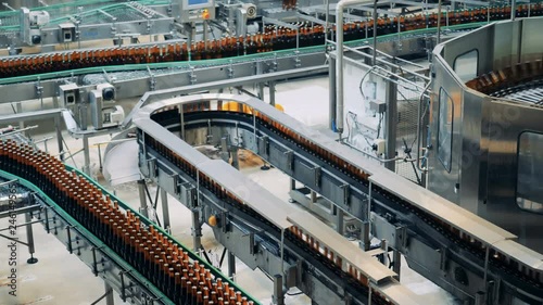 Interior of a fully-equipped transporting brewery unit photo